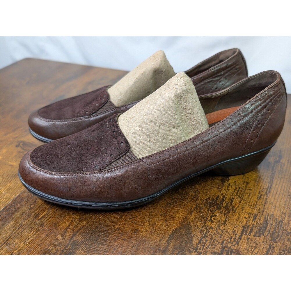 Clarks Women's Size 8.5M Unstructured 86441 Brown Leather Loafers